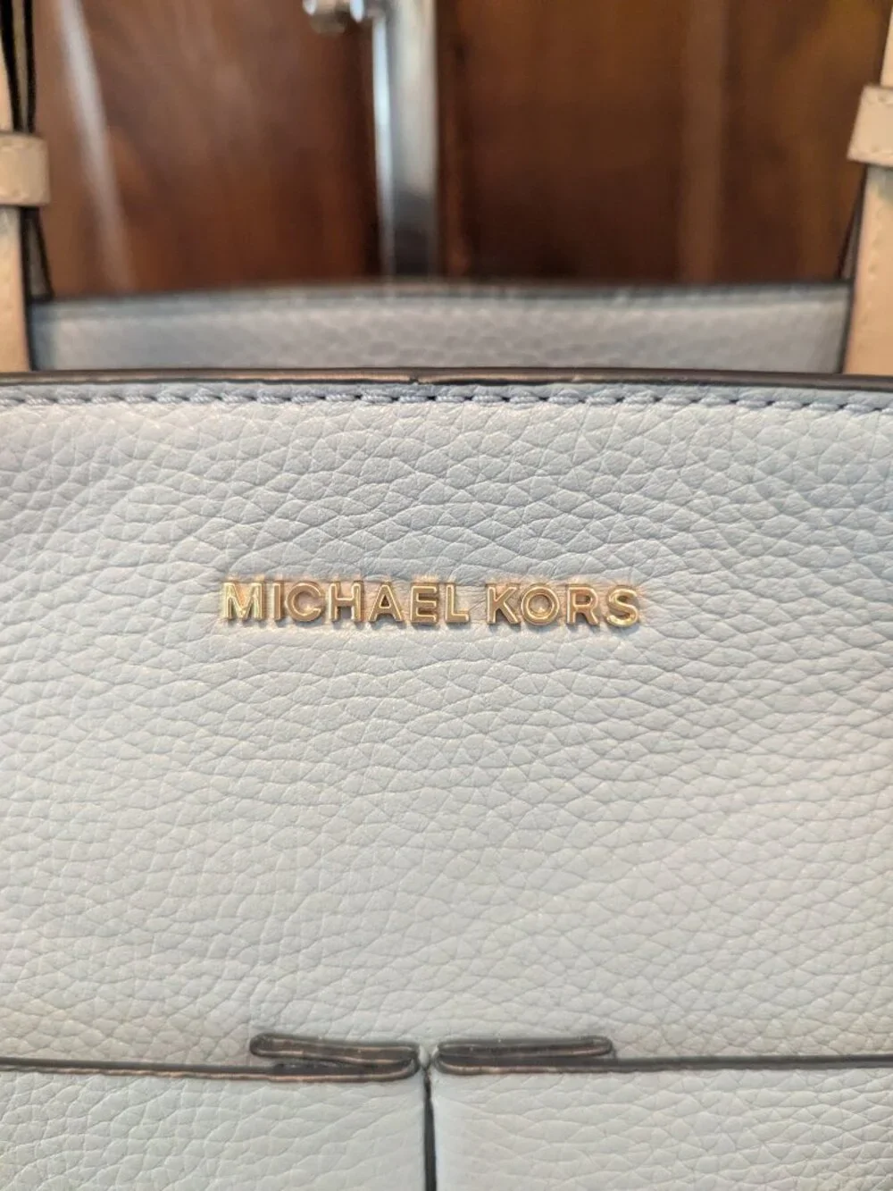 MICHAEL KORS Bedford Pale Blue Pocket Tote